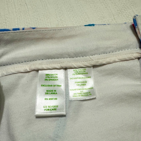 Lilly Pulitzer Blue Peri Pink White Floral Viva La Lilly Knit Callahan Shorts - Picture 6 of 6